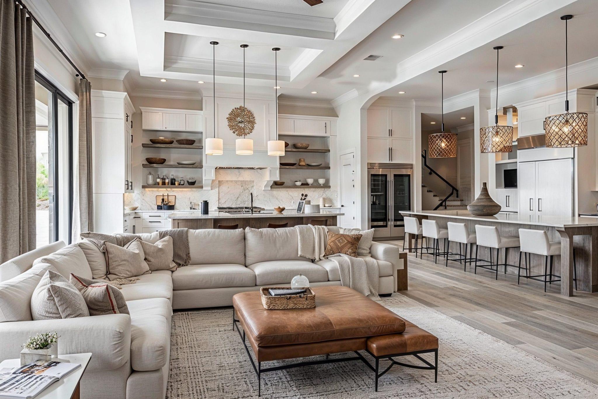 Bright living room with comfortable seating and abundant natural light
